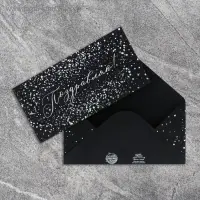 Конверт для денег «Поздравляю», на черном крафте, тиснение, 16,5 х 8 см