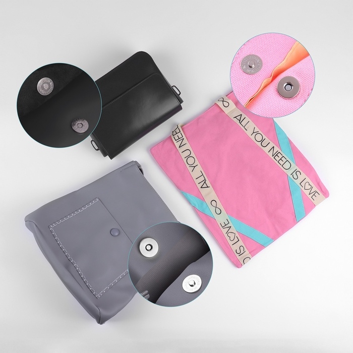 Кнопки магнитные, d = 18 мм, 10 шт, цвет чёрный Кнопки магнитные, d = 18 мм, 10 шт, цвет чёрный