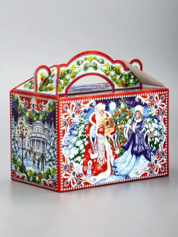 Подарочная новогодняя коробка &laquo;На Катке&raquo; 20&times;12&times;19 см