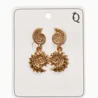 Серьги металл "Ракушки", цвет золото