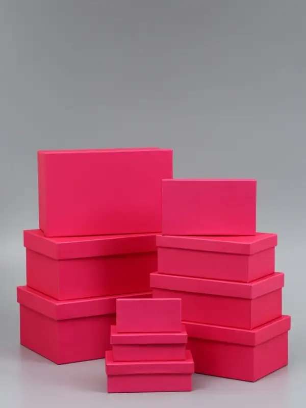 Набор подарочных коробок 10 в 1 , "Фуксия", 30 х 19 х 12 - 12 х 6,5 х 4 см