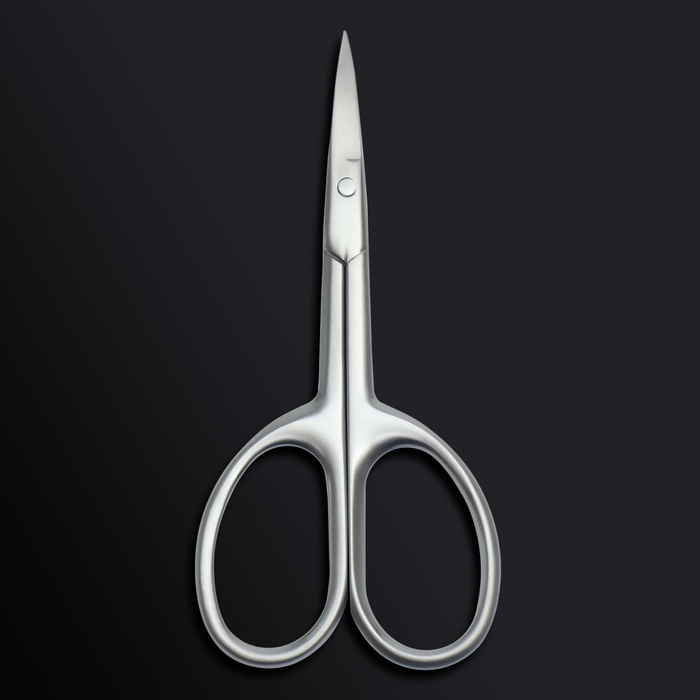 Ножницы маникюрные «Premium satin», узкие, загнутые, матовые, 9,6 см, цвет серебристый Ножницы маникюрные «Premium satin», узкие, загнутые, матовые, 9,6 см, цвет серебристый