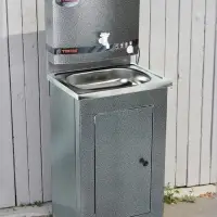 Умывальник TUNDRA, с ЭВН, нержавеющая мойка, 1250 Вт, 17 л, серебристый