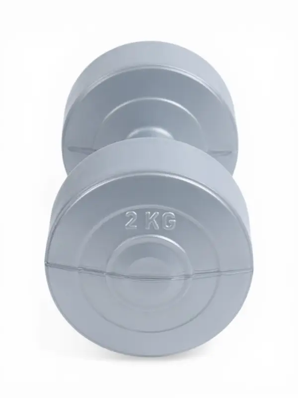 Гантели виниловые, 2 шт., 2 кг, серебристый металлик