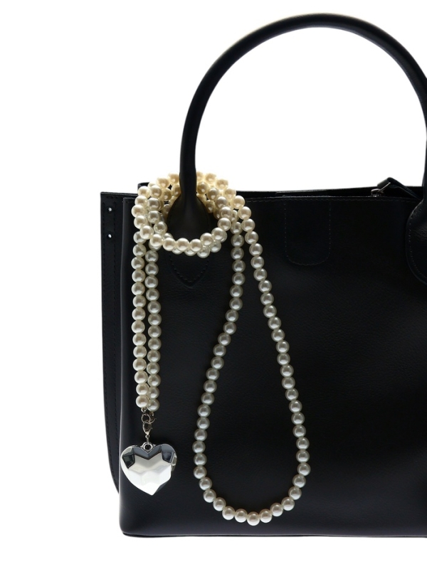 Портупея жемчужнаяс кулоном «Сердце», 129 см, белая в серебре Портупея жемчужнаяс кулоном «Сердце», 129 см, белая в серебре