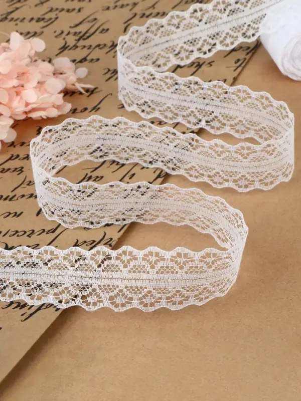 Кружево капроновое, 30 мм &times; 10 &plusmn; 1 м, цвет белый