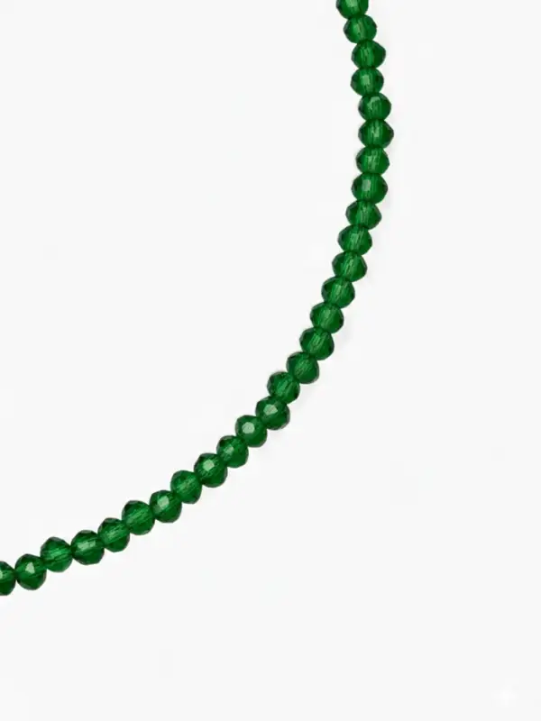 Чокер из бисера &laquo;Хрусталь&raquo;, зелёный в серебре, 36 см + 5 см доп, цепочка