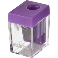 Точилка на 1 отв, прямоугольн.,c прозр.контейнером, ассорти