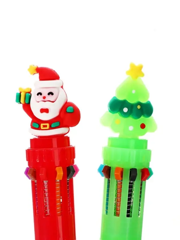 Ручка шариковая многоцветная Calligrata &laquo;Ёлка&raquo;, автоматическая, 10 цветов, 0.7 мм, подарочная, МИКС