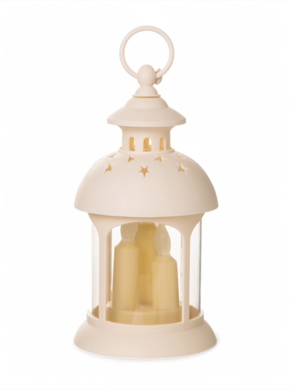 Светодиодная свеча в подсвечнике RISALUX «Свечи в звездах», LED-ночник, 1.5 Вт, 3×ААА, 12×12×23 см