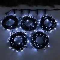 Гирлянда &laquo;Клип-лайт&raquo; 5 нитей по 20 м, IP44, УМС, тёмная нить, 665 LED, свечение белое, мерцание всех светодиодов, 24 В