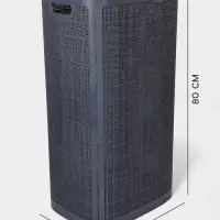 Плетёная корзина для белья с крышкой &laquo;Лён&raquo;, 100 л, 43&times;32&times;80 см, графит