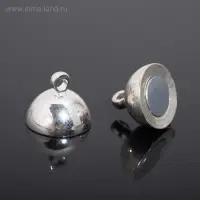 Замок-концевик магнитный, 16&times;10 мм, петель=1.2 мм, шарик, цвет серебро