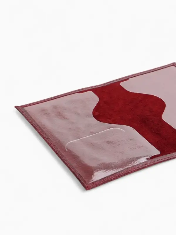 Обложка для паспорта, из натуральной кожи, бордовая