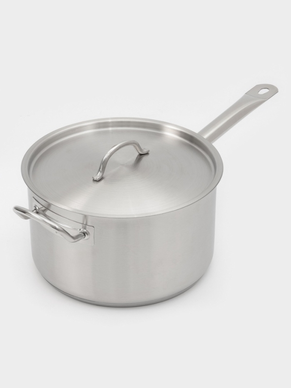 Ковш 6,3 л, d=24, h=14 см, с крышкой, толщина стенки 0,8 мм, индукция, две ручки Ковш 6,3 л, d=24, h=14 см, с крышкой, толщина стенки 0,8 мм, индукция, две ручки