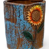 Декоративный горшок для цветов &laquo;Подсолнух&raquo;, 9&times;9&times;10 см, керамический, Greengo