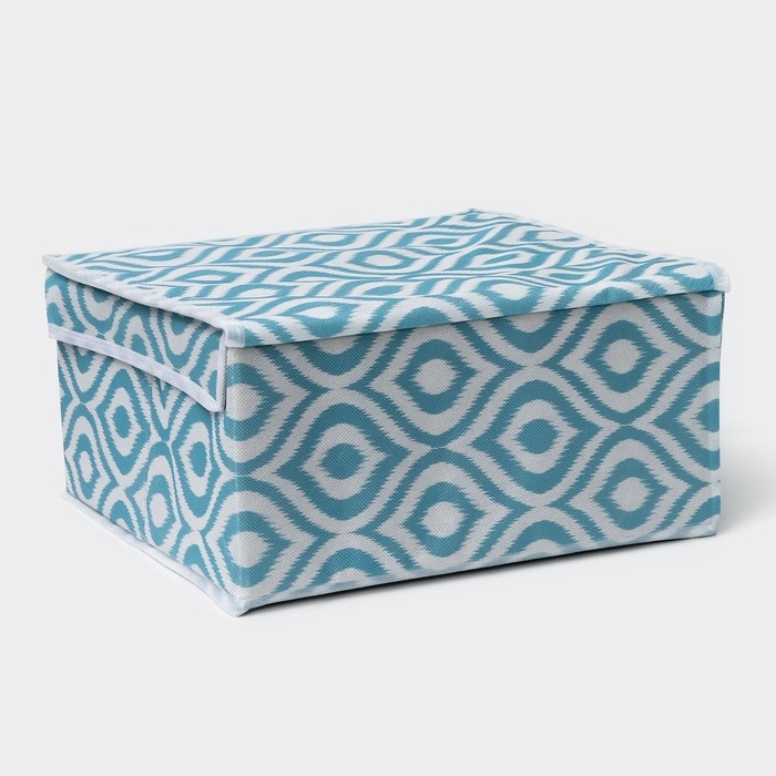 Короб для хранения Доляна «Лагуна», 30×28×15 см, цвет бирюзовый Короб для хранения Доляна «Лагуна», 30×28×15 см, цвет бирюзовый