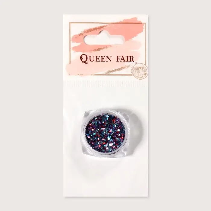 Блёстки для декора, средние/мелкие, голубые, красные