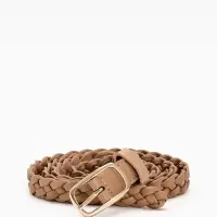 Ремень жен 03-01-01-01, Июнь2501, 1,8*0,3*110 см, без винта, пряж золото, 1 прокол, бежевый   109031