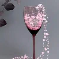 Гирлянда для декора из бусин, розовая