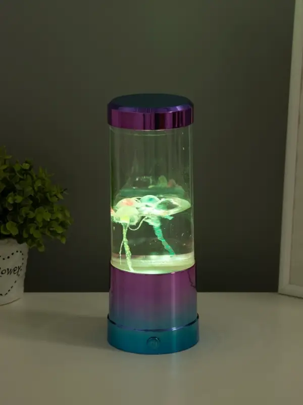 Светильник  Светильник "Медузы" LED, RGB, USB, 3-5Вт, розово-голубой металлик 9х9х3 см