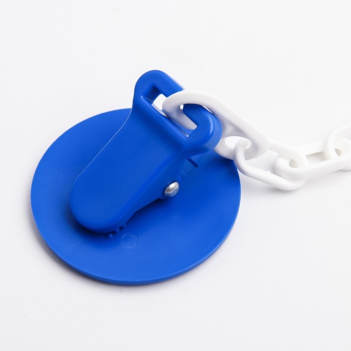 Соска - пустышка латексная классическая «Маленький джентльмен», от 0 мес., с держателем, цвет синий