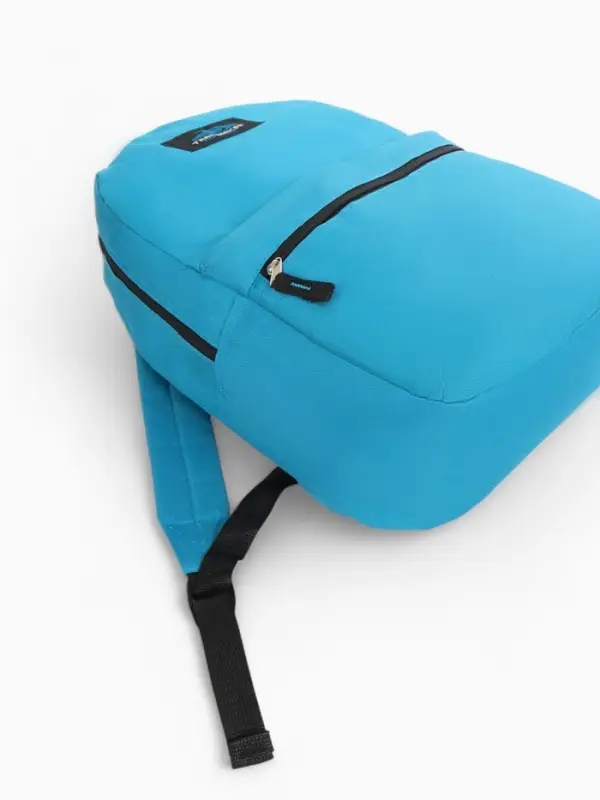 Рюкзак школьный на молнии, с карманом, однотонный, размер 30&times;12&times;40 см, синий