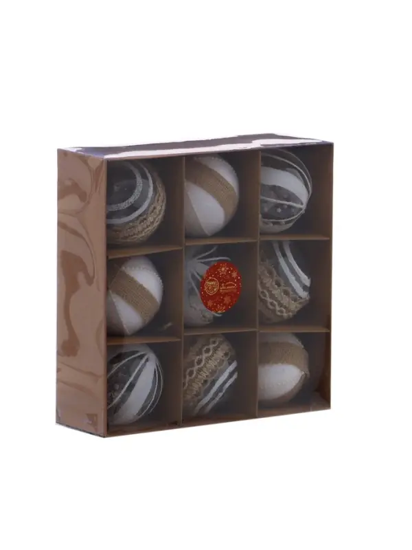 Набор шаров пластик d-8 см, 9 шт Набор шаров пластик d-8 см, 9 шт "Орсон" очарование