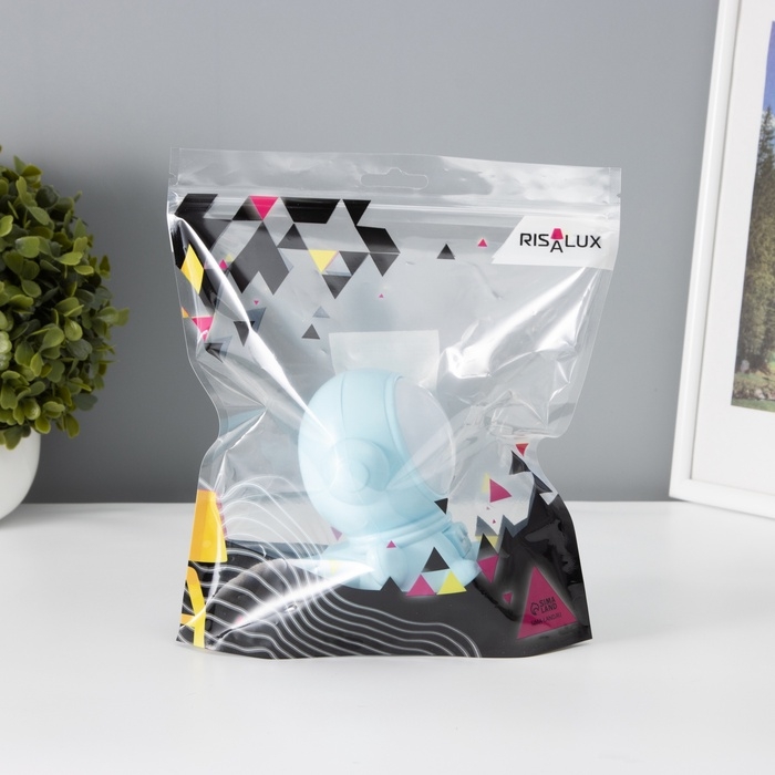 Ночник «Приветливый космонавт» 1Вт LED 4000-6000К голубой 10х9х11,5см