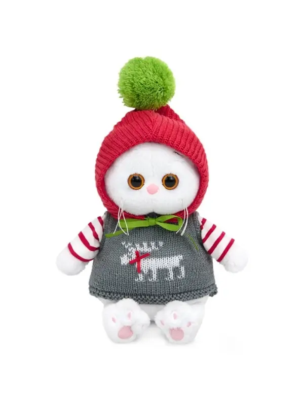 Мягкая игрушка &laquo;Кошечка Ли-Ли baby в жилете и шапочке с помпоном&raquo;, 20 см