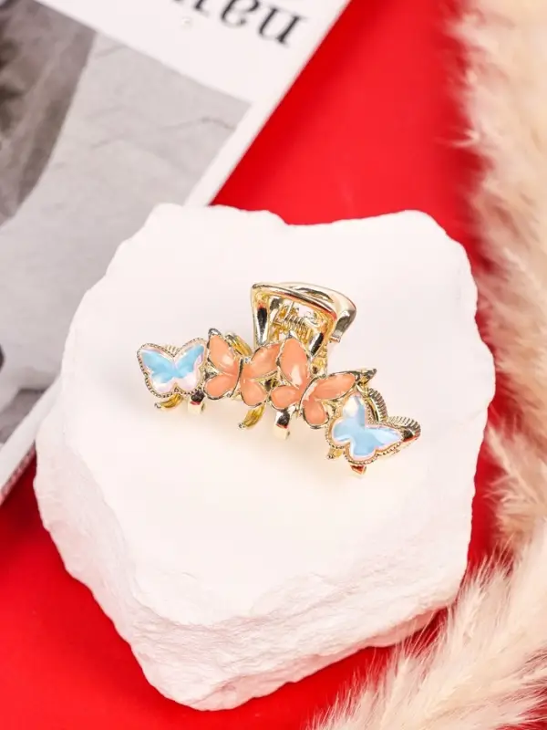 Крабик для волос &laquo;Хлоя галант&raquo;, бабочки, 4.5 см, золотистый