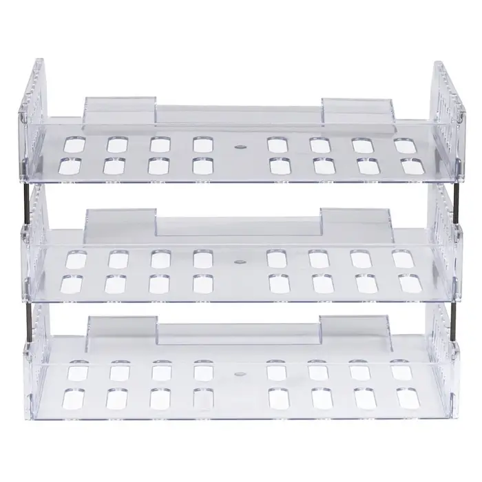 Набор лотков для бумаг &laquo;Сити&raquo;, А4, горизонтальный, на металлических стержнях, 3 отделения, прозрачный