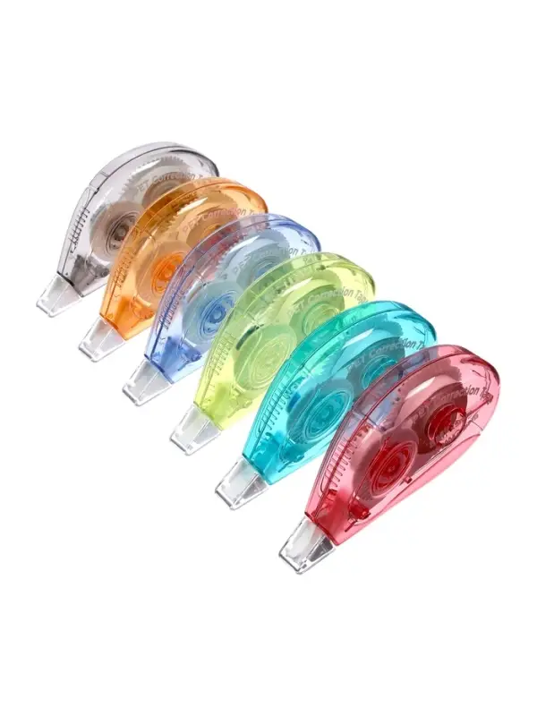 Корректор-лента, набор 6 штук, 8 м&times;5 мм, в пакете, МИКС