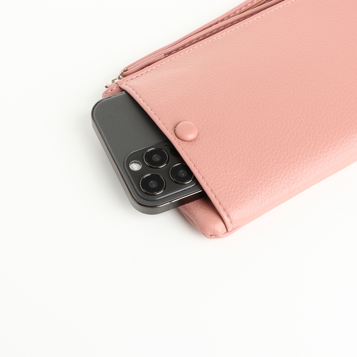 Кошелёк женский на молнии, цвет розовый