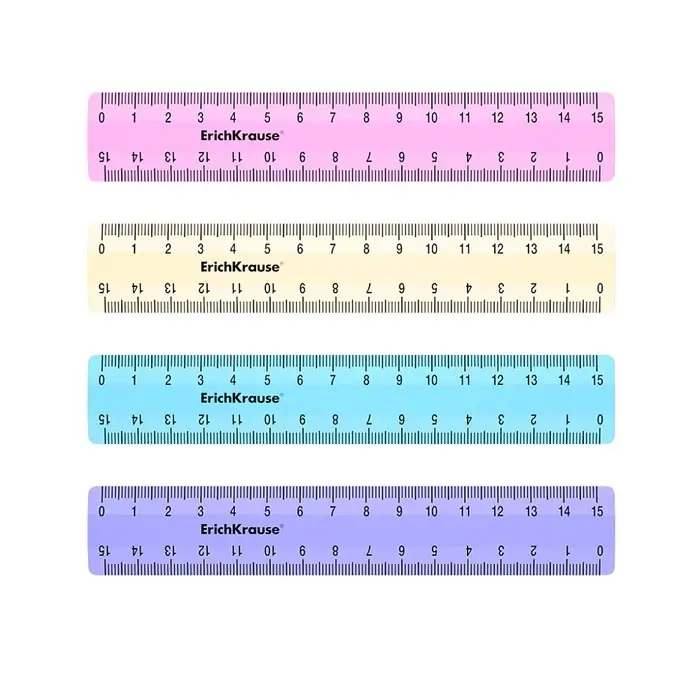 Линейка 15 см ErichKrause Линейка 15 см ErichKrause "Pastel" , непрозрачная, двухсторонняя шкала, микс