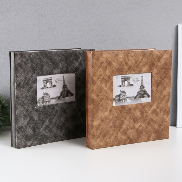 Фотоальбом магнитный 20 листов Фотоальбом магнитный 20 листов "Декоративная штукатурка - штрихи" кожзам МИКС 34х33х5 см