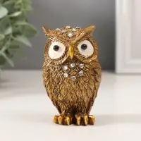 Фигурка полистоун &laquo;Филин кофейный&raquo;, стразы, 8.5&times;5.3&times;4.3 см