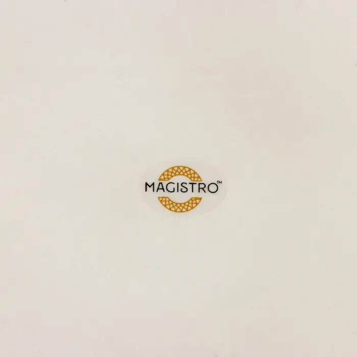 Блюдо фарфоровое сервировочное с бортиком Magistro Poursephona, d=20 см, бежевый