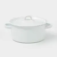 Кастрюля эмалированная, 2 л, d=19.5 см, с крышкой, без декора, белая