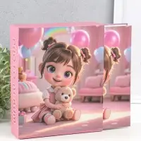 Фотоальбом на 80 фото 10х15 см "Малышка в розовой комнате, с мишкой" в коробке 5х19х22,8 см   109627