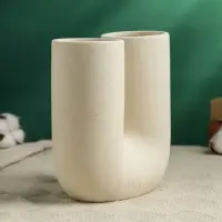 Ваза для цветов &laquo;Кьелл&raquo;, 17&times;16 см, керамика, бежевая