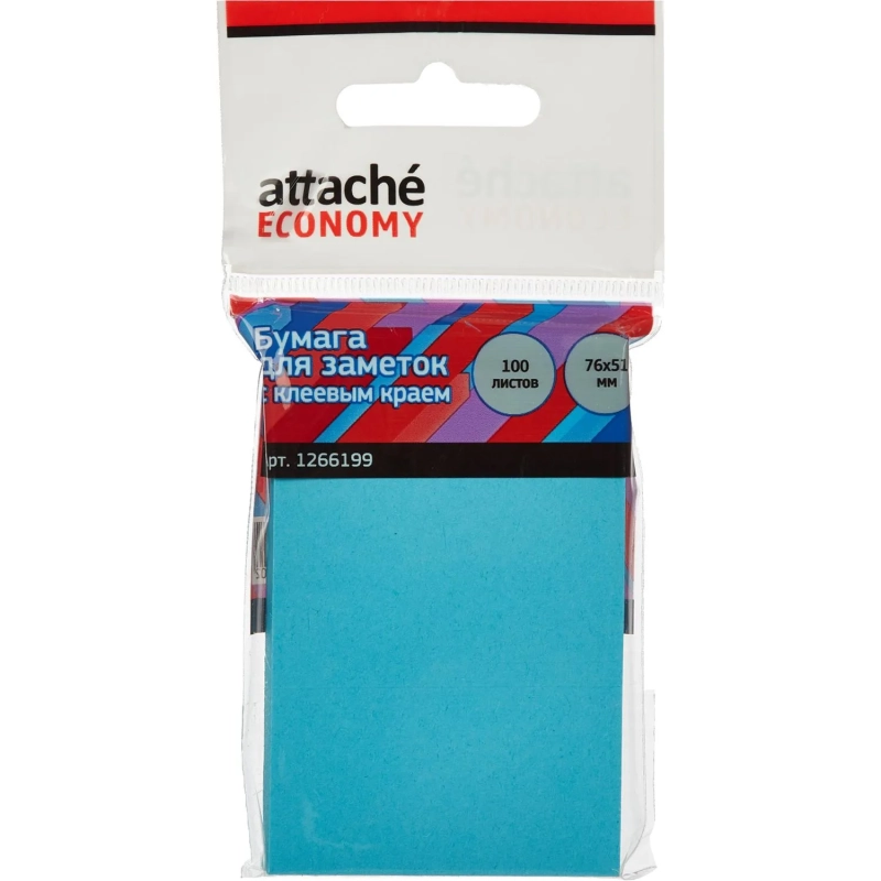Стикеры Attache Economy с клеев.краем 76x51 мм, 100 лист неоновый синий