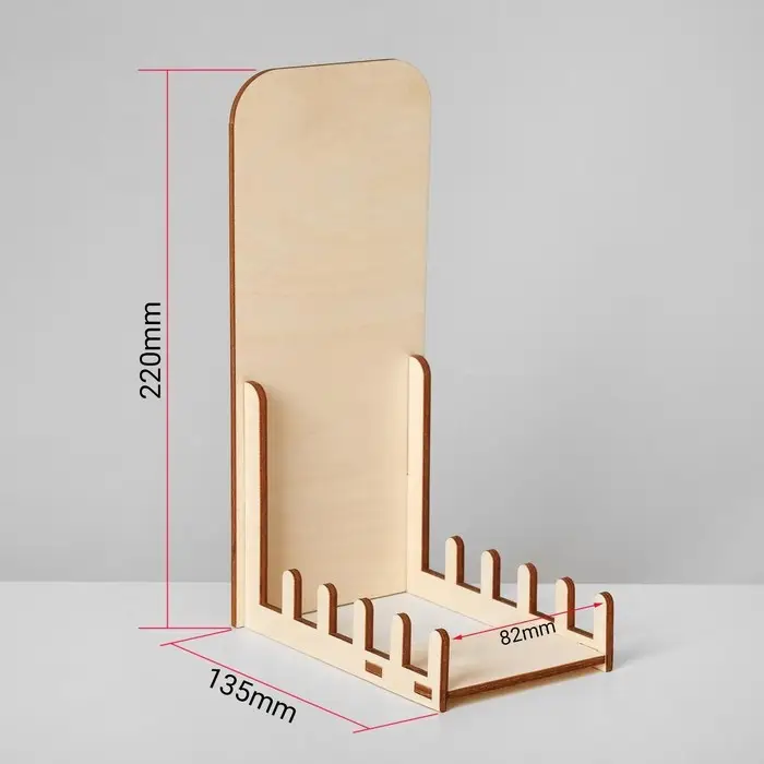 Подставка под открытки 5 ячеек, 8.2&times;13.5&times;22 см, высокая, толщина 3 мм, цвет бежевый