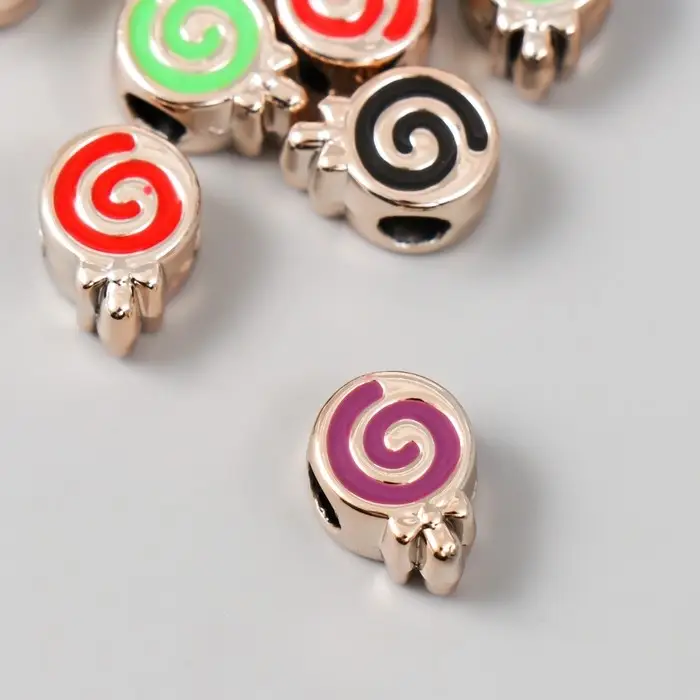 Бусины для творчества пластик Бусины для творчества пластик "Карамелька яркая серединка" МИКС набор 10 шт 1,4х1,1 см 781244