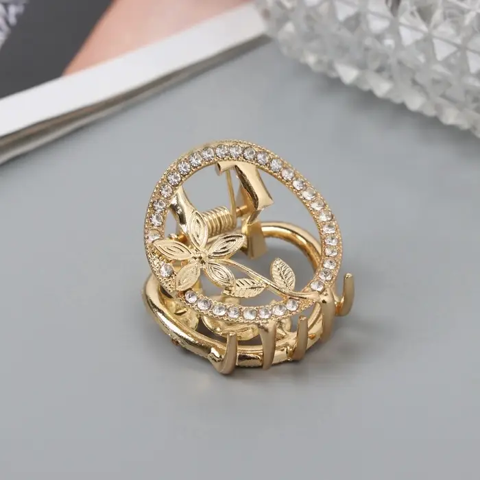 Крабик для волос &laquo;Флоранс&raquo;, классика, 3.5 см, золотистый