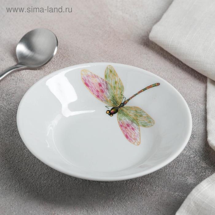 Блюдце фарфоровое «Стрекоза», 105 мл, d=11 см, цвет белый Блюдце фарфоровое «Стрекоза», 105 мл, d=11 см, цвет белый