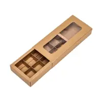 Коробка для 10 конфет, крафт, 9.8×22×3.5 см