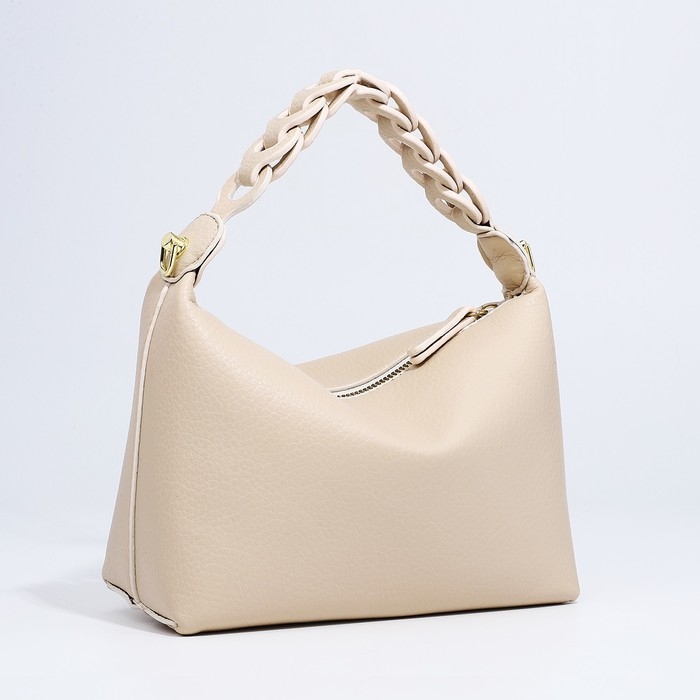 Сумка-багет на молнии, цвет бежевый Сумка-багет на молнии, цвет бежевый