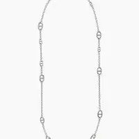 Цепь &laquo;Стиль&raquo; овал, с кольцом, цвет серебро, L=110 см