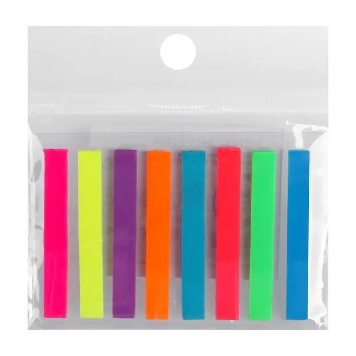 Блок - закладка с липким краем, 6×48 мм, пластик, 8 цветов по 20 листов, флуоресцентный Блок - закладка с липким краем, 6×48 мм, пластик, 8 цветов по 20 листов, флуоресцентный